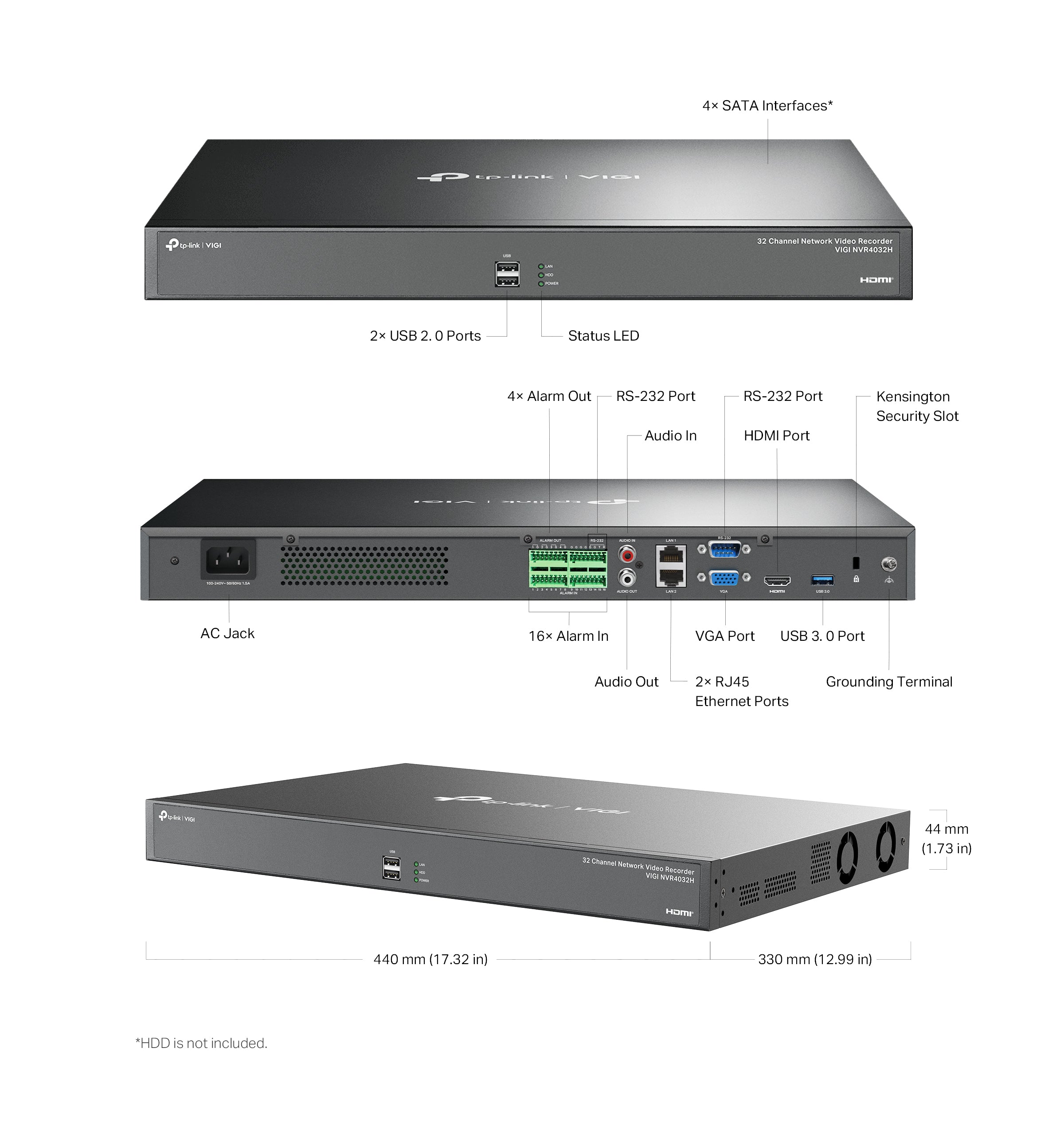 TP-Link VIGI NVR4032H 32 Channel Network Video Recorder