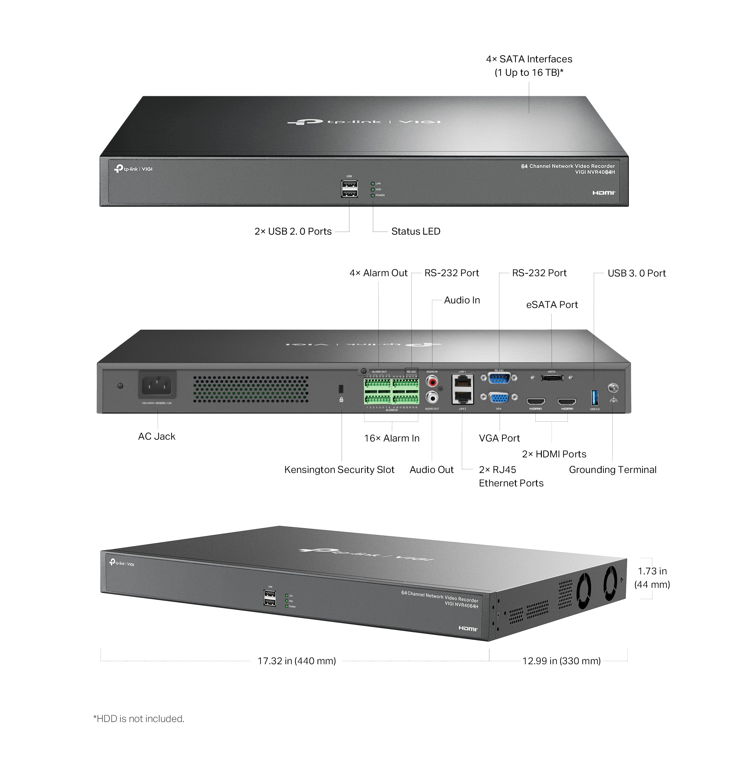 TP-Link VIGI NVR4064H 64 Channel Network Video Recorder