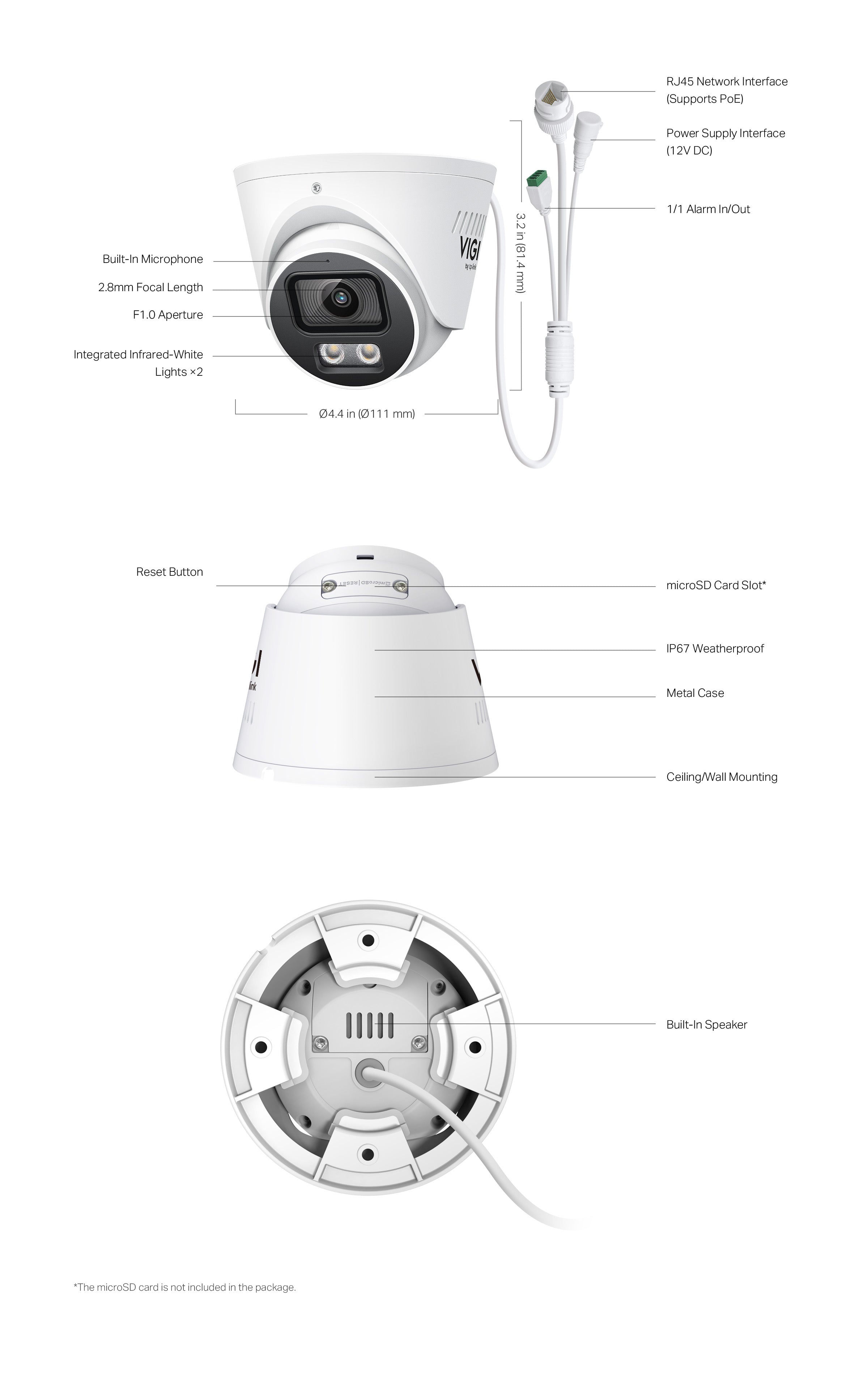 TP-Link VIGI InSight S445S 4MP ColourPro 2.0 Turret Network Camera
