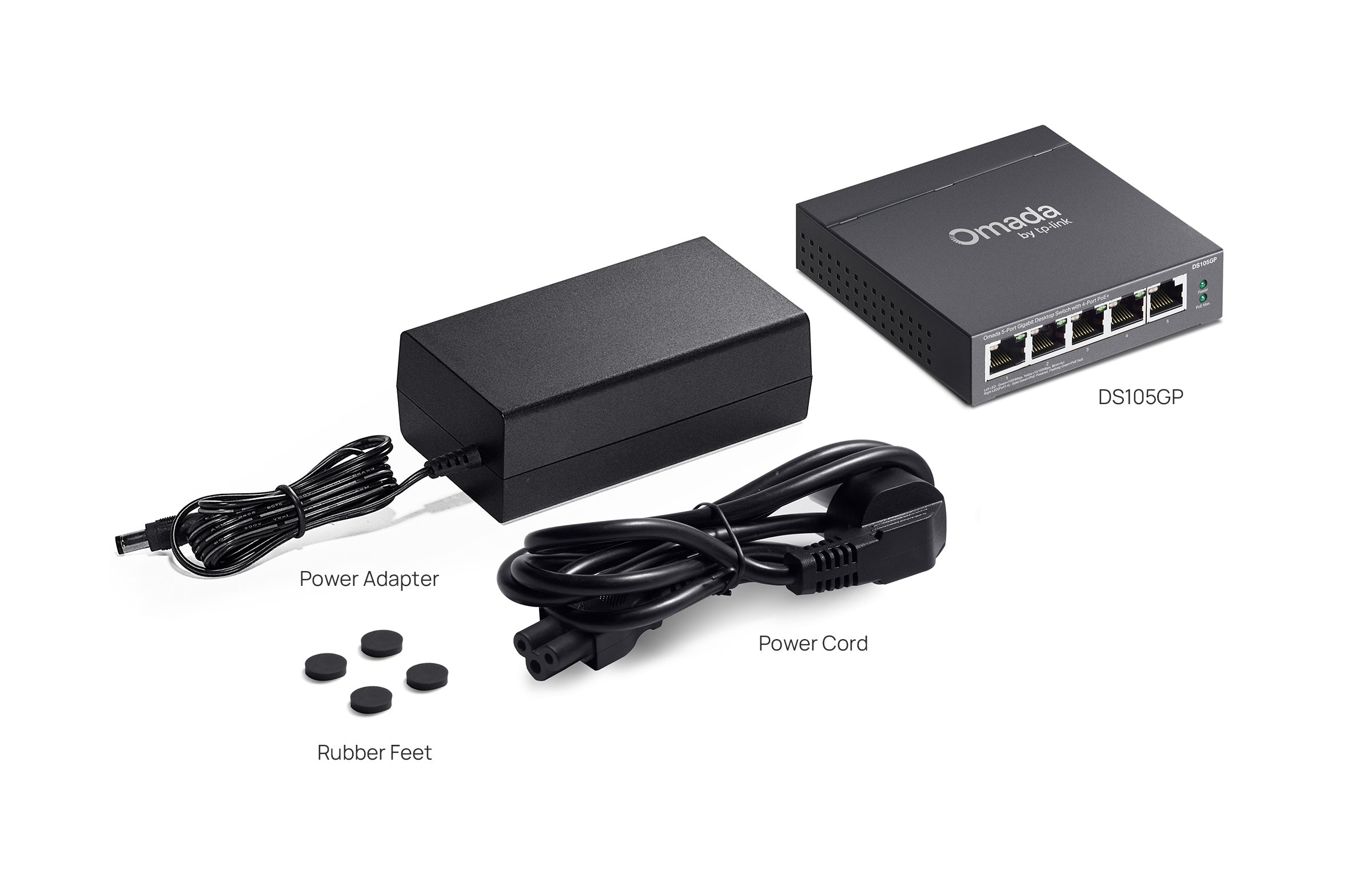 TP-Link Omada DS105GP 5-Port Gigabit Unmanaged Desktop Switch with 4-Port PoE