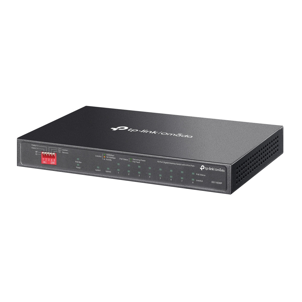 TP-Link Omada DS110GMP 10-Port Gigabit Desktop Switch with 8-Port PoE+ - Civic Electronic