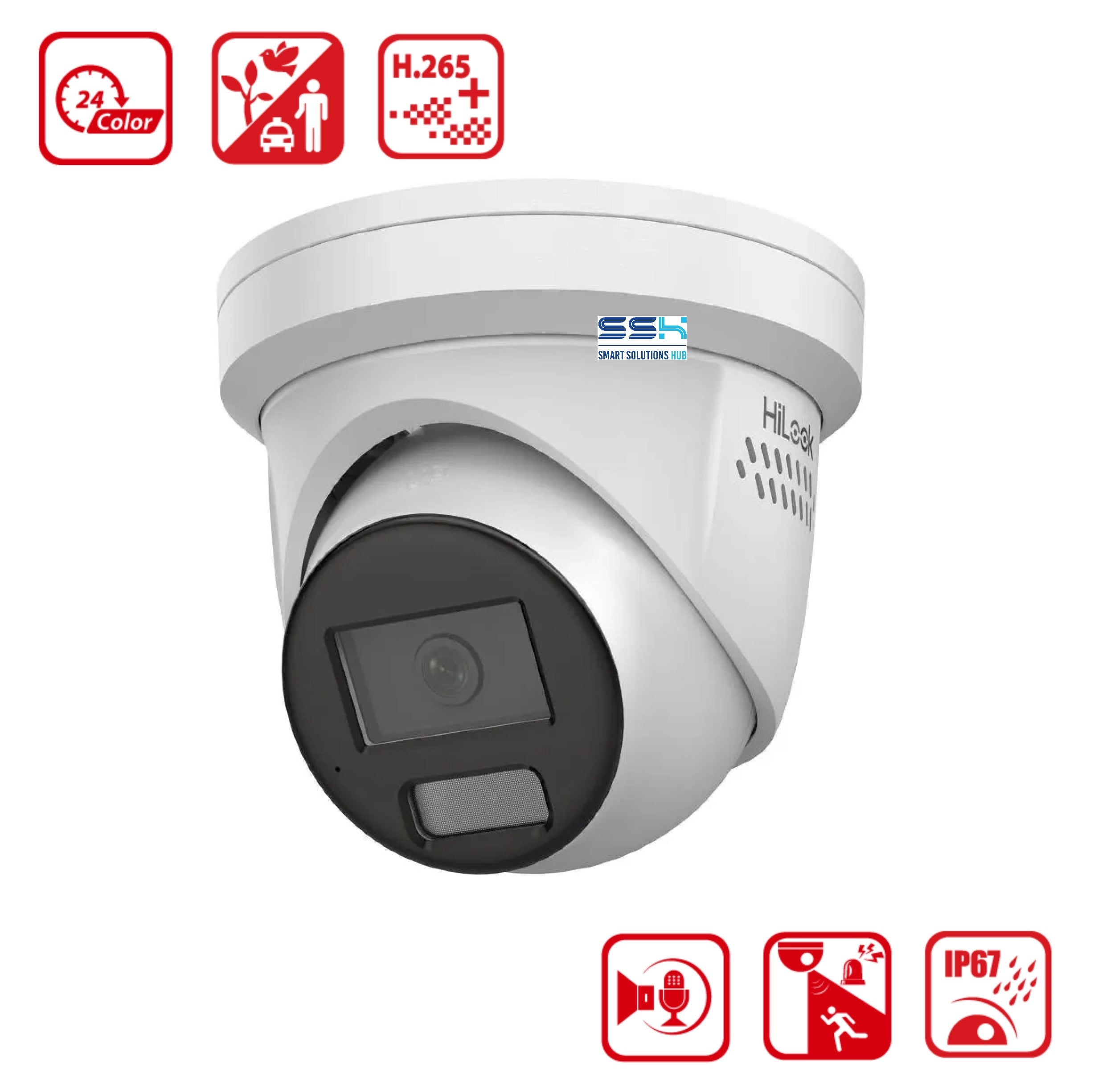Hikvision Hilook 6MP 3 x T269, 3 x T361 6 Camera Kit - All in one Camera Active Colour Deterrence
