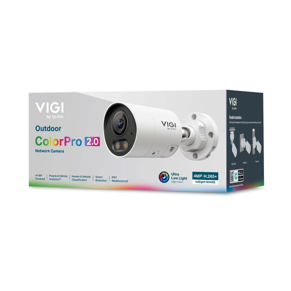 TP-Link VIGI InSight S345S 4MP Outdoor ColourPro 2.0 Bullet Network Camera - Civic Electronic