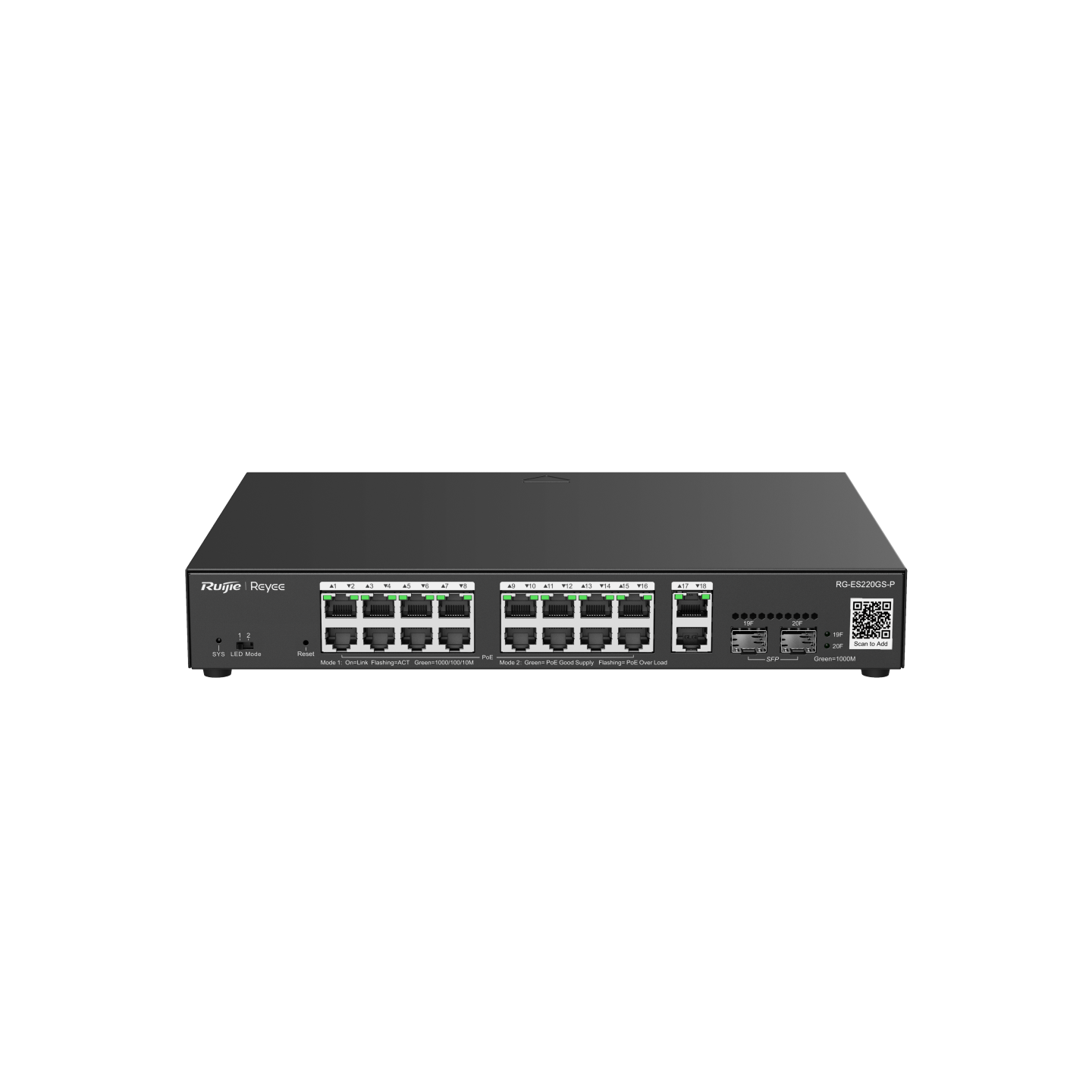 Ruijie Reyee RG-ES220GS-P 20-Port Gigabit Smart Cloud Managed PoE Switch - Civic Electronic