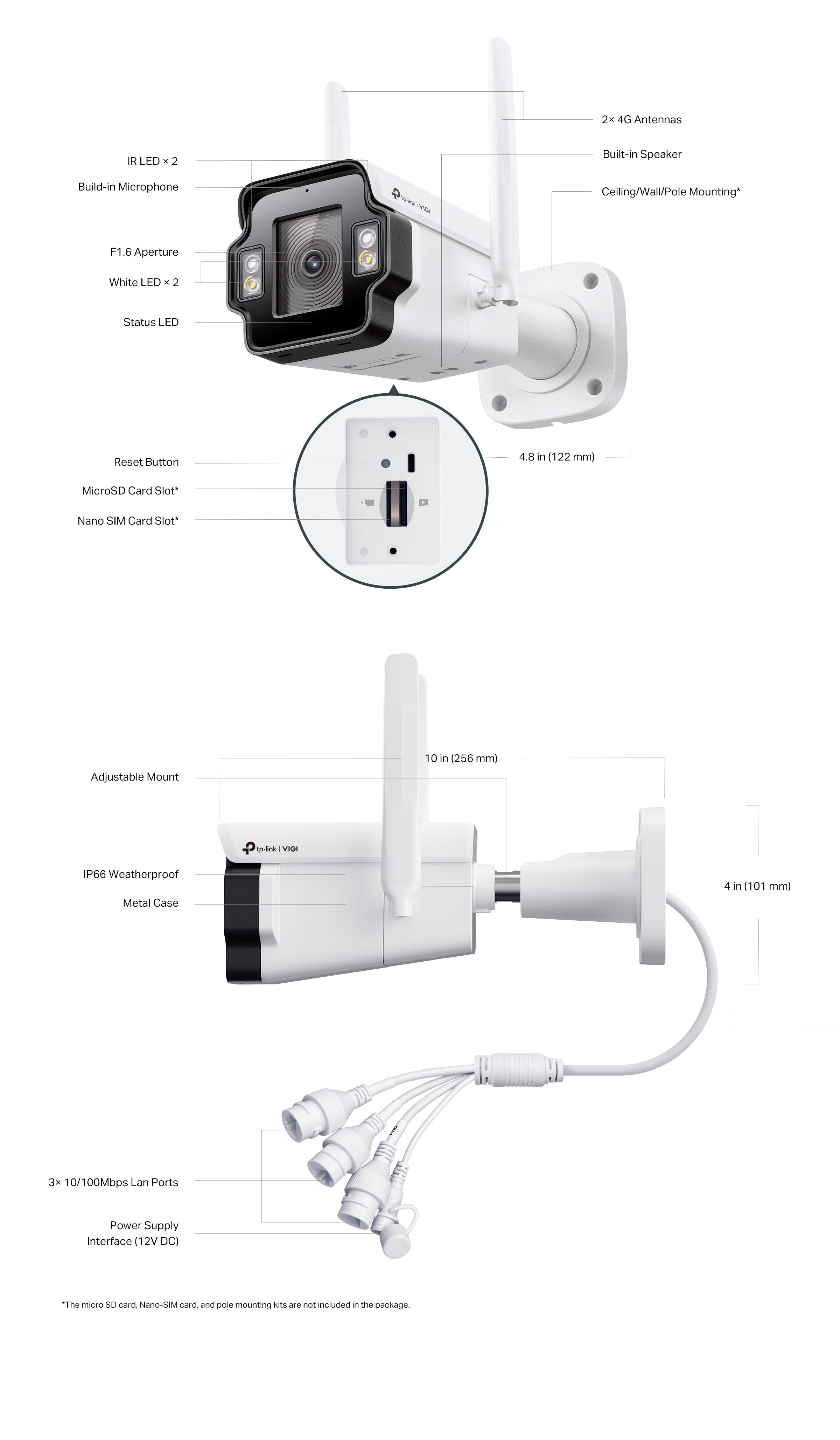 TP-Link VIGI InSight S345-4G 4MP Outdoor Full-Colour 4G Bullet Network Camera