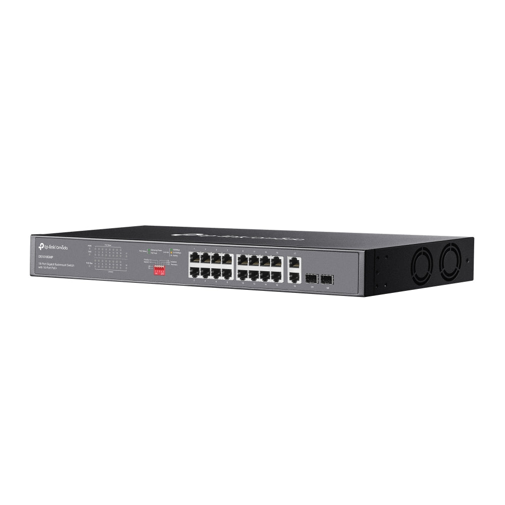 TP-Link OmadaDS1018GMP 18-Port Gigabit Rackmount Switch with 16-Port PoE+2 SFP - Civic Electronic