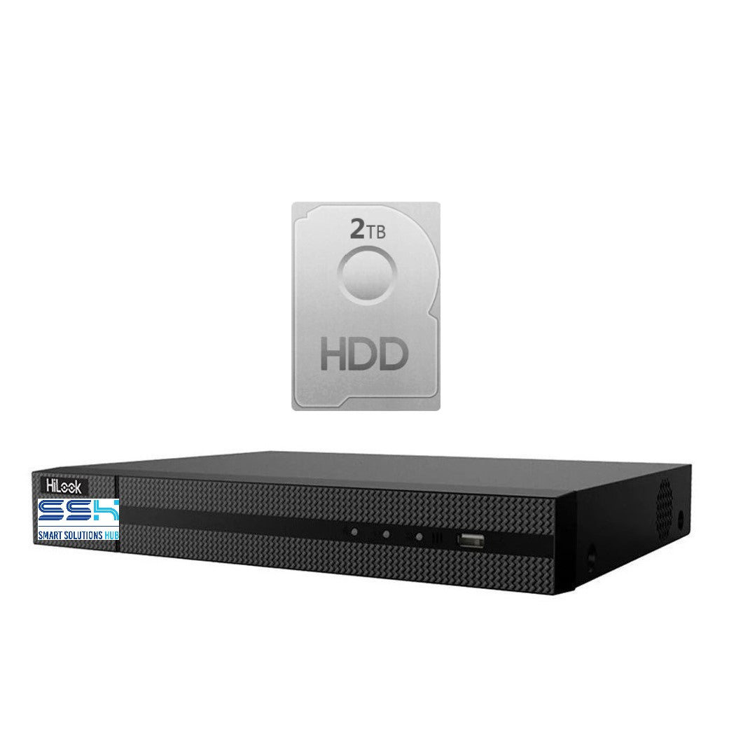 Hikvision HiLook NVR-104MH-C/4P D series 4CH PoE 4K NVR + 2TB HDD