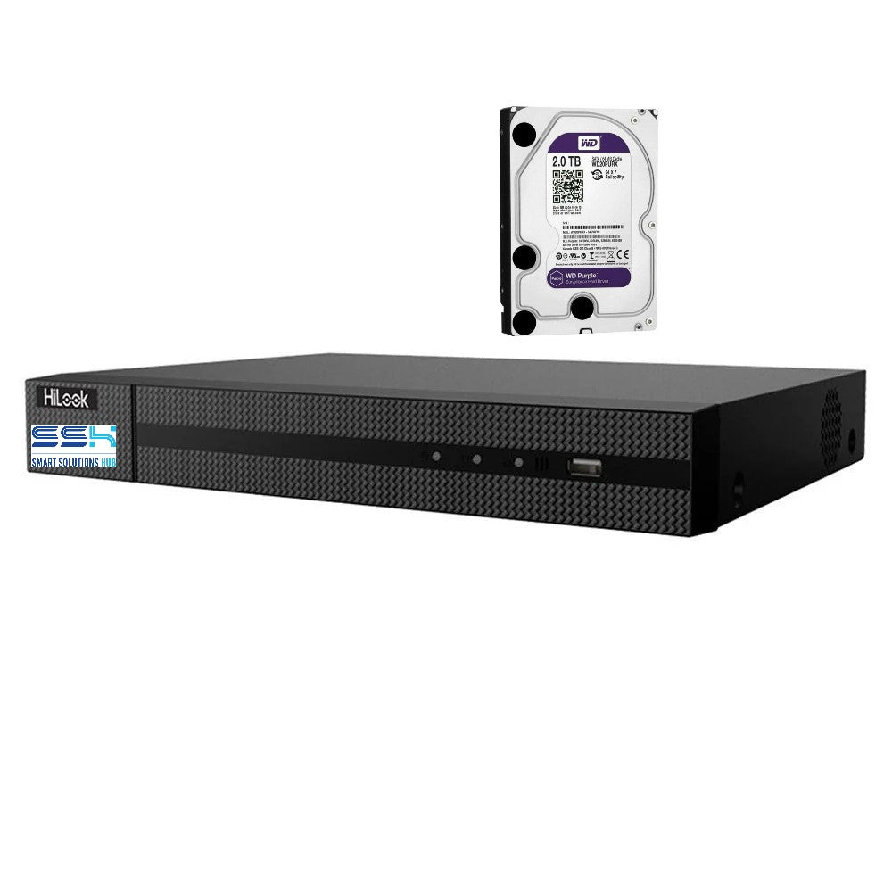 Hikvision HiLook NVR-104MH-C/4P D series 4CH PoE 4K NVR + 2TB HDD