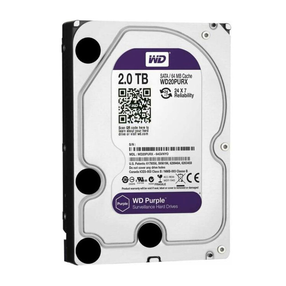 Western Digital WD Purple Surveillance/CCTV Hard Drive for DVR/NVR 2TB